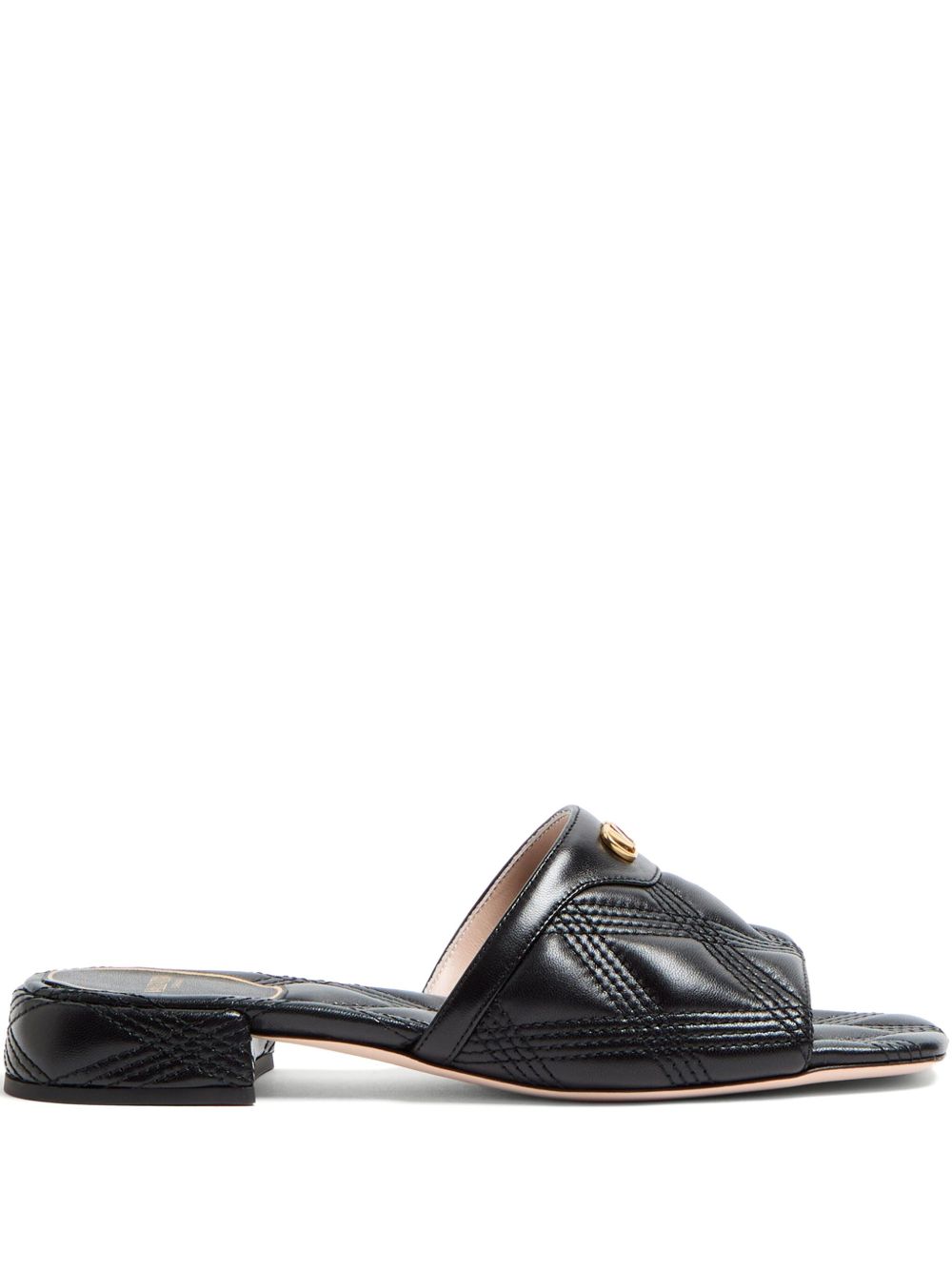 VALENTINO GARAVANI Quilted Leather Slip-On Sandals