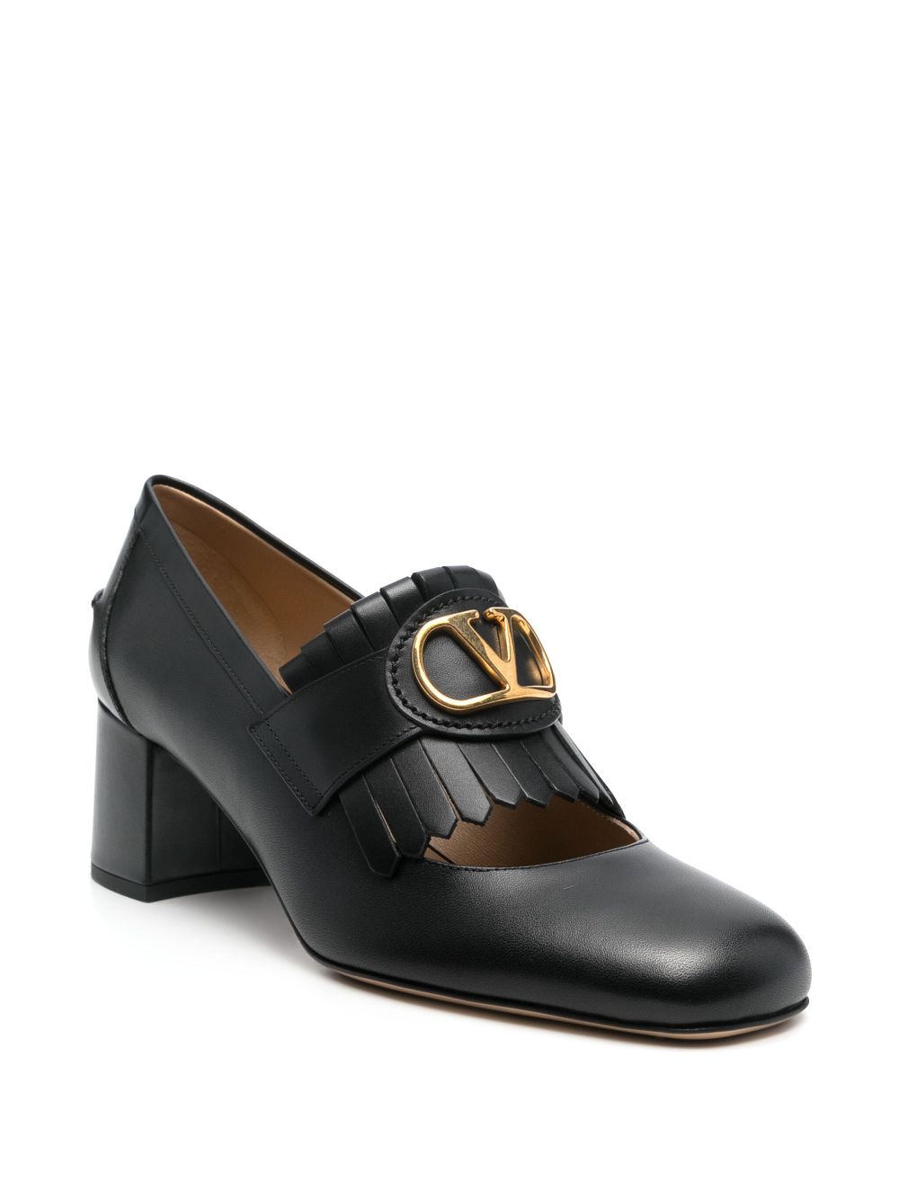 VALENTINO GARAVANI Signature Leather Loafers with Fringe Detailing