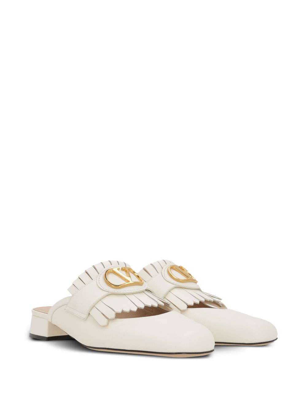 VALENTINO GARAVANI Signature Vlogo Slip-On Leather Slippers for Women