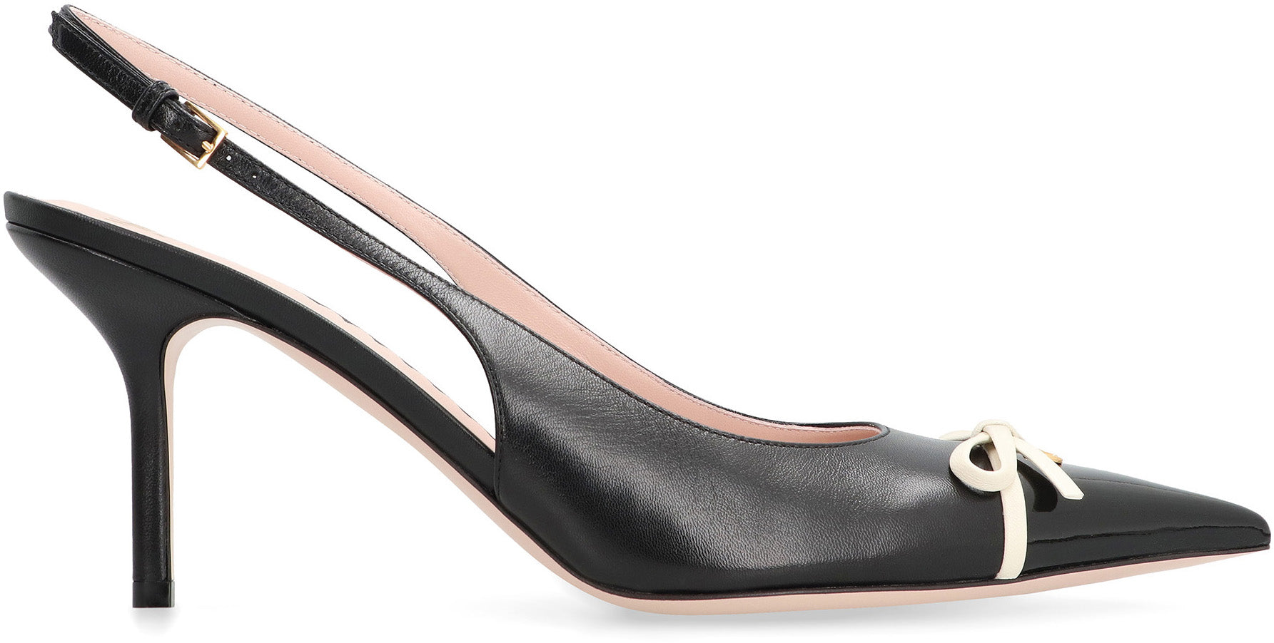 VALENTINO GARAVANI Elegant Leather Slingback Pumps with Decorative Bow