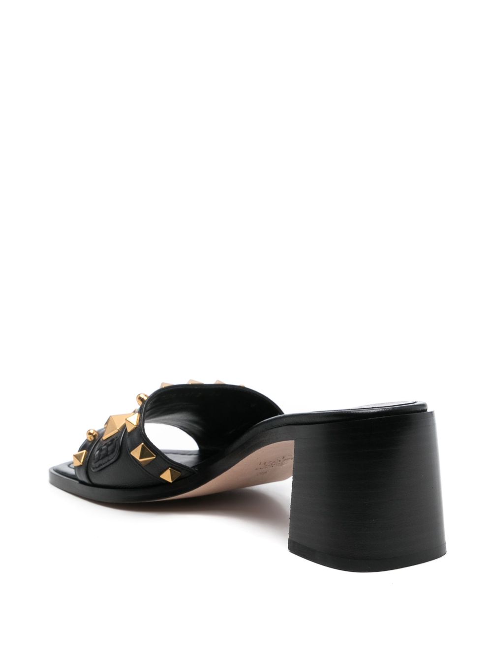 VALENTINO GARAVANI Flat Leather Sandals with Mid Block Heel