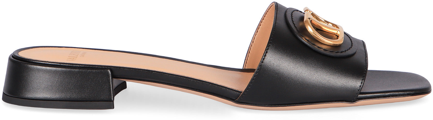 VALENTINO GARAVANI Vlogo Leather Sandals - Square Toe