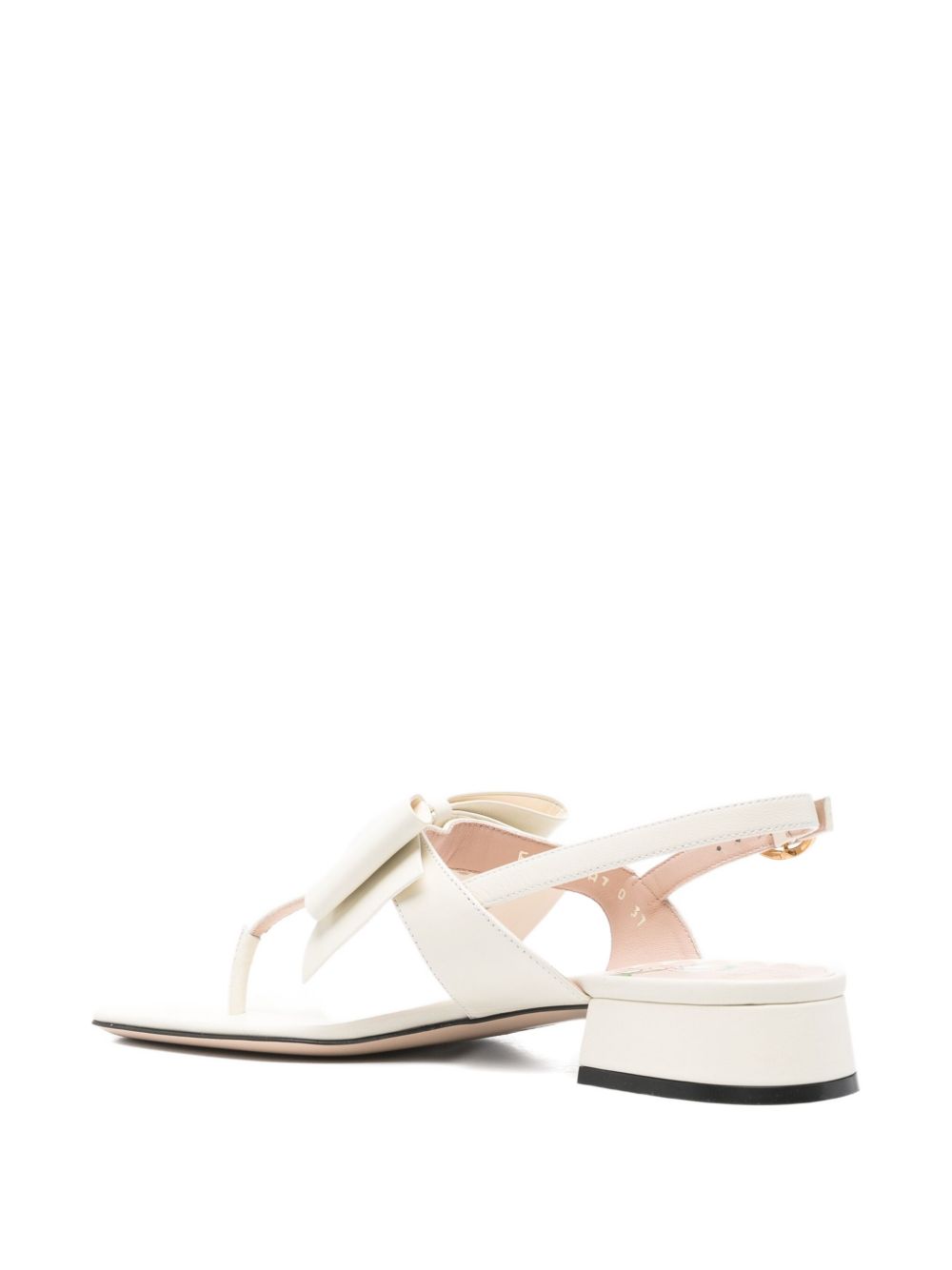 VALENTINO GARAVANI Elegant Bow Detail Leather Thong Sandals