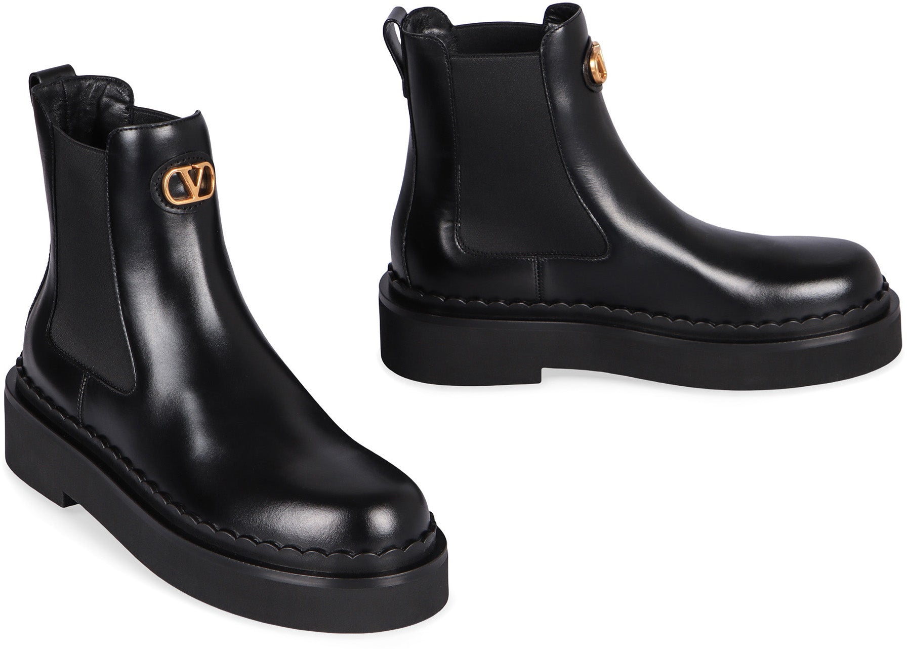 VALENTINO GARAVANI Elegant Chelsea Boots with Elastic Inserts