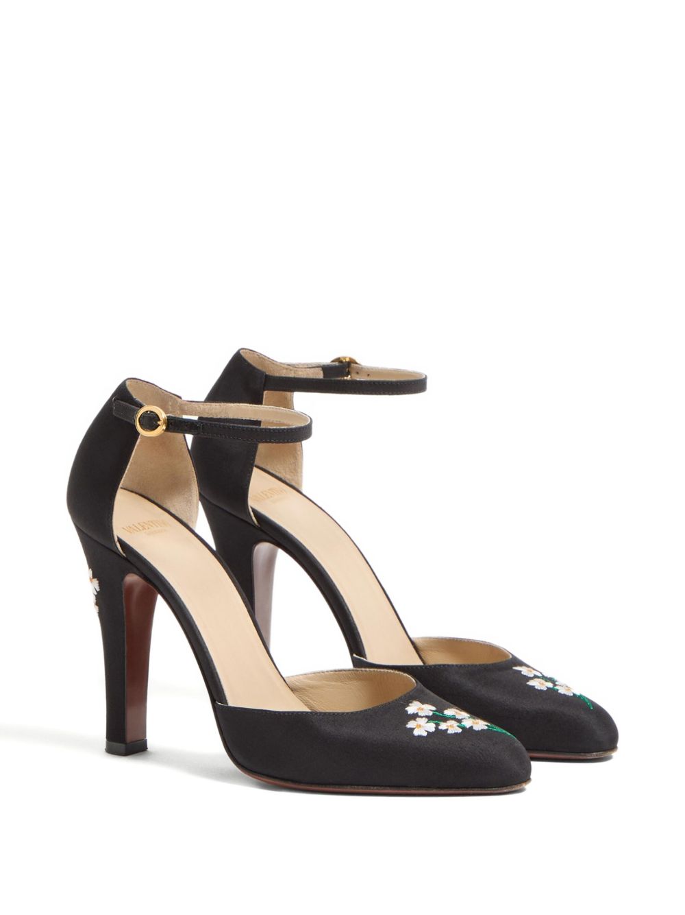 VALENTINO GARAVANI Elegant High-Heeled Pumps with Floral Embroidery