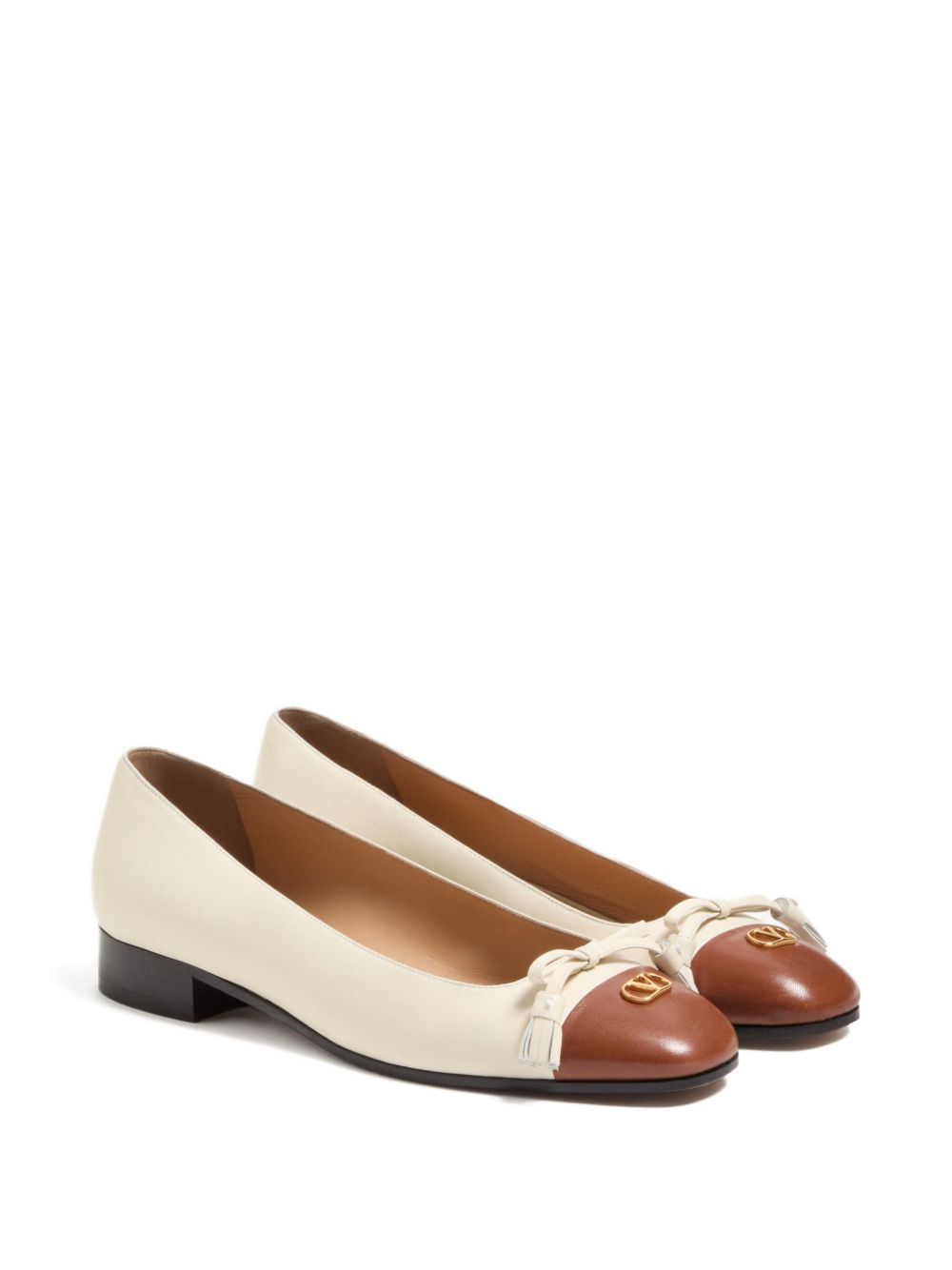 VALENTINO GARAVANI Leather Ballet Flats with Tassel Detailing