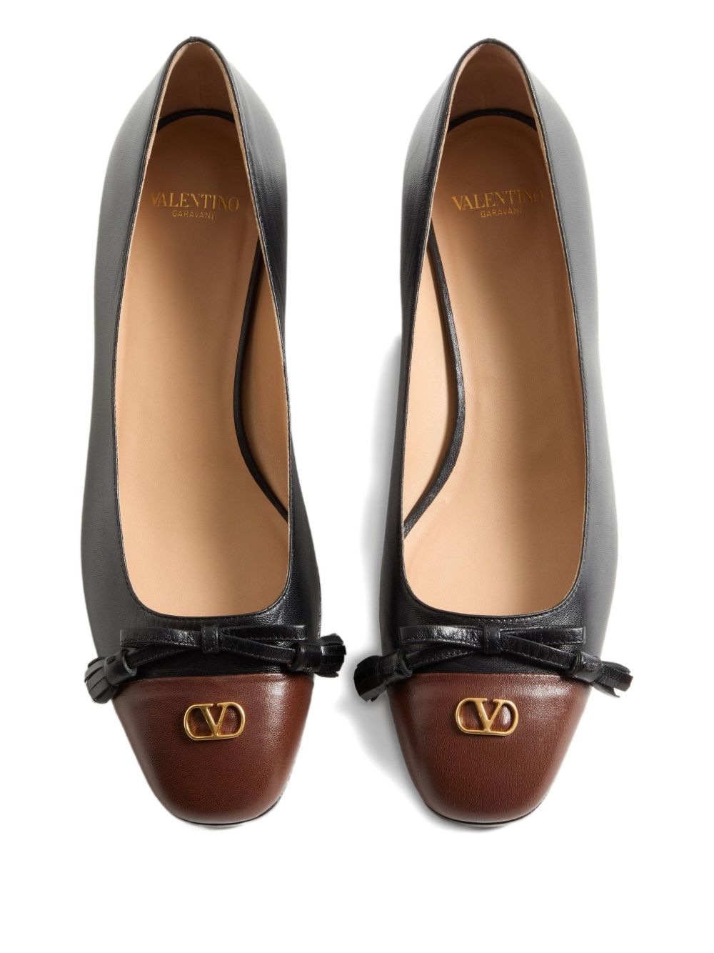 VALENTINO GARAVANI Square Toe Leather Ballerinas for Women
