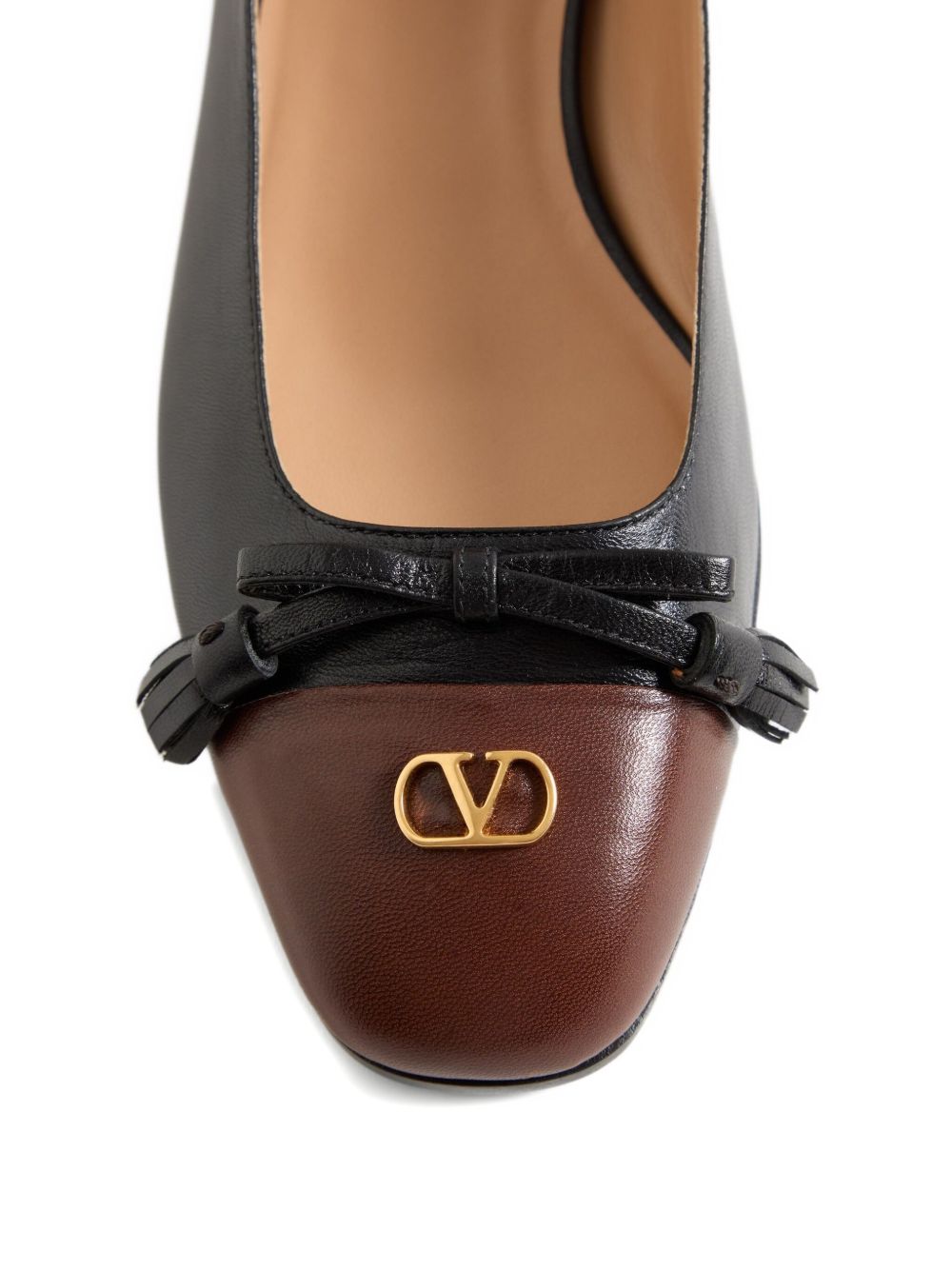 VALENTINO GARAVANI Square Toe Leather Ballerinas for Women