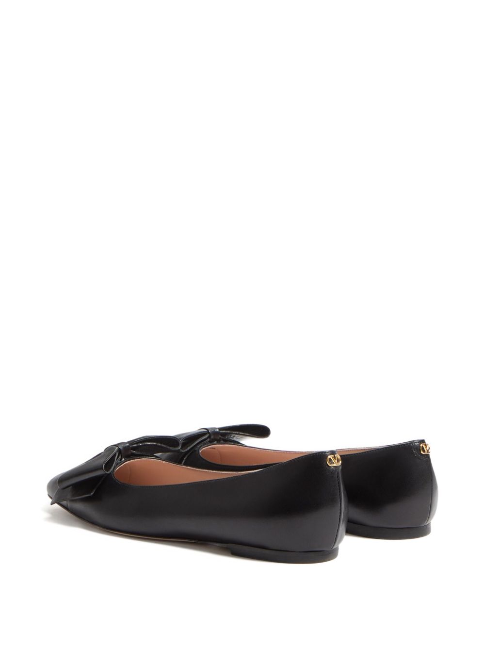 VALENTINO GARAVANI Bow Detail Leather Ballet Flats for Women
