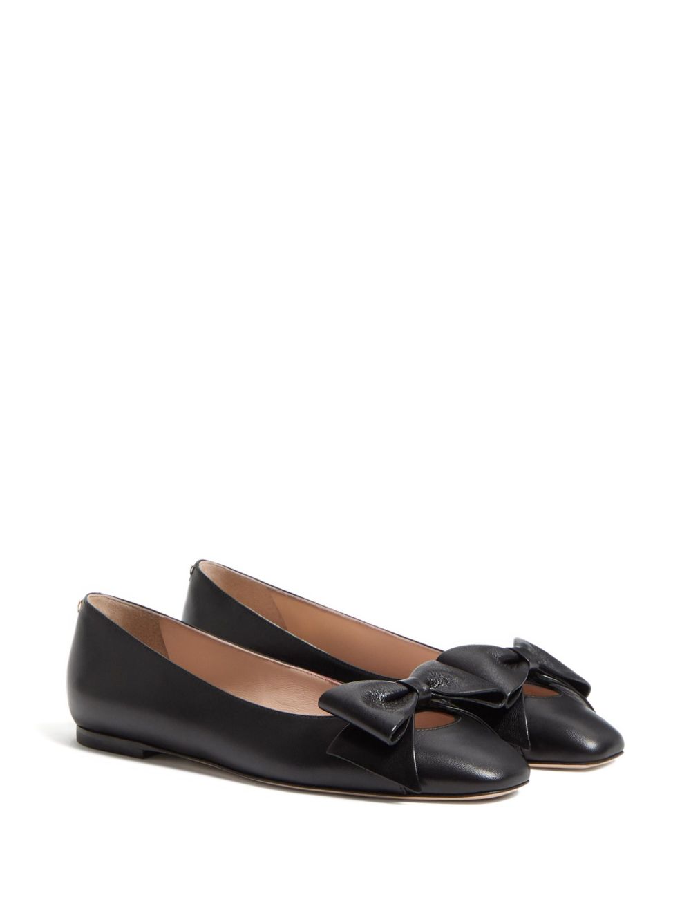 VALENTINO GARAVANI Bow Detail Leather Ballet Flats for Women