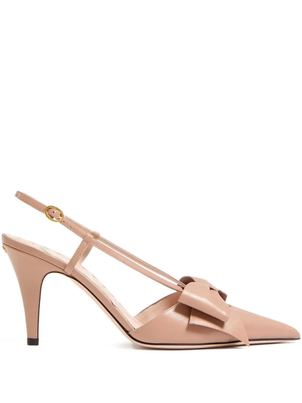 VALENTINO GARAVANI Ankle Strap Pointed Toe Kitten Heel Pumps