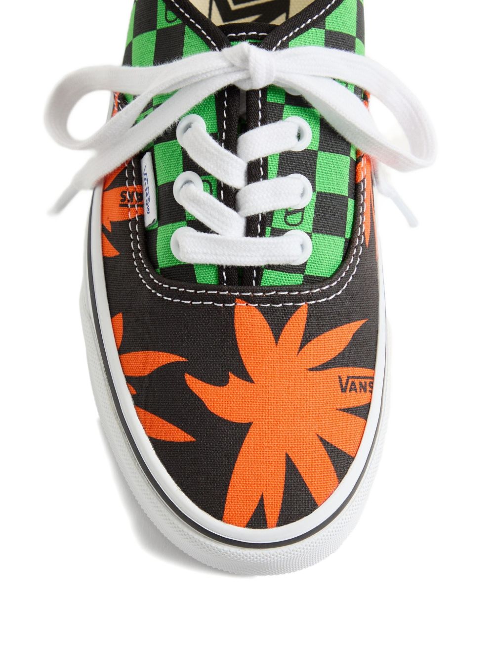 VALENTINO GARAVANI X VANS Checkerboard Pattern Tropical Leaf Print Low-Top Sneakers for Women - Size Range Available