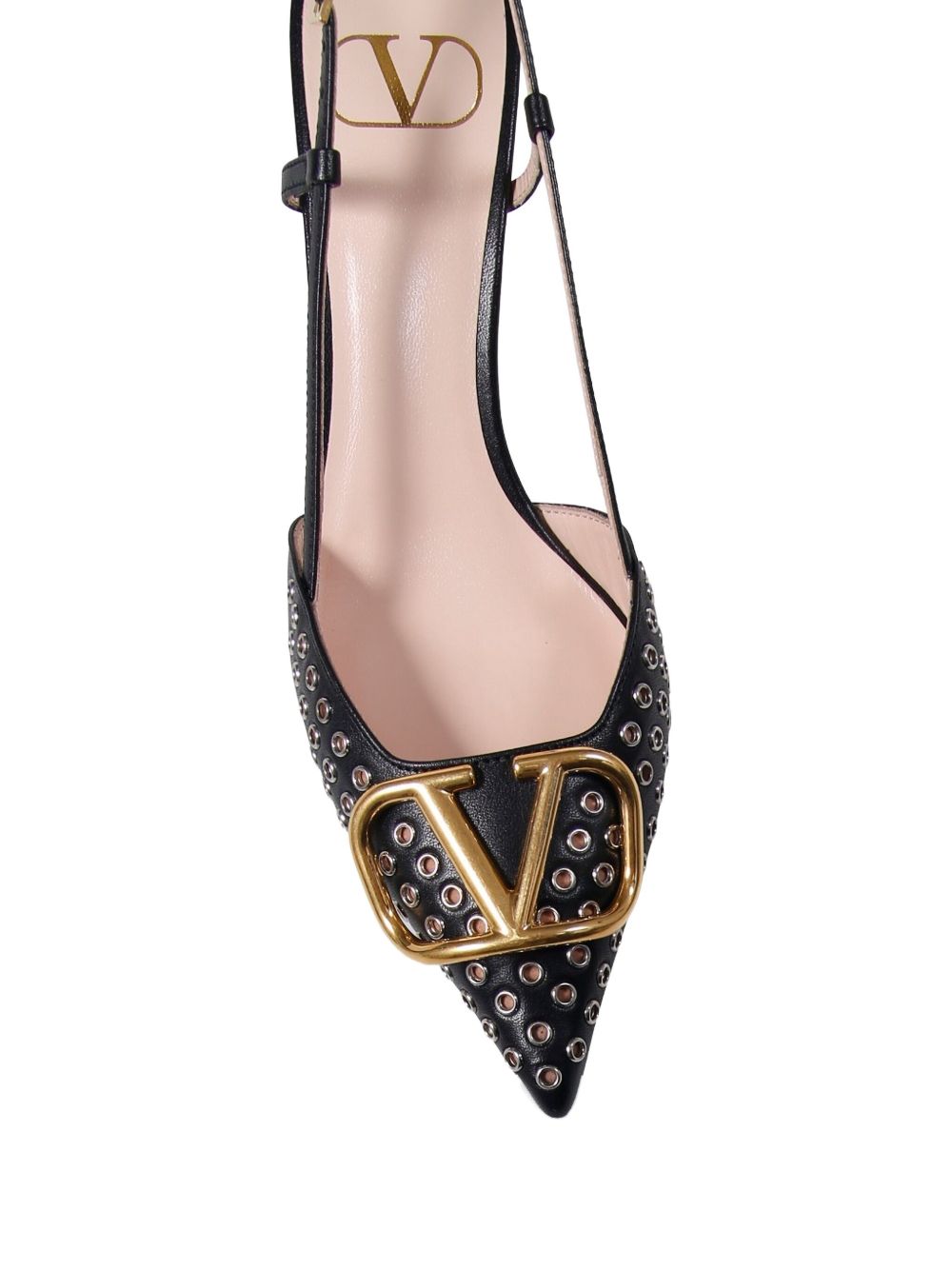 VALENTINO GARAVANI Studded Pointed Toe Slingback Strap Stiletto Heel