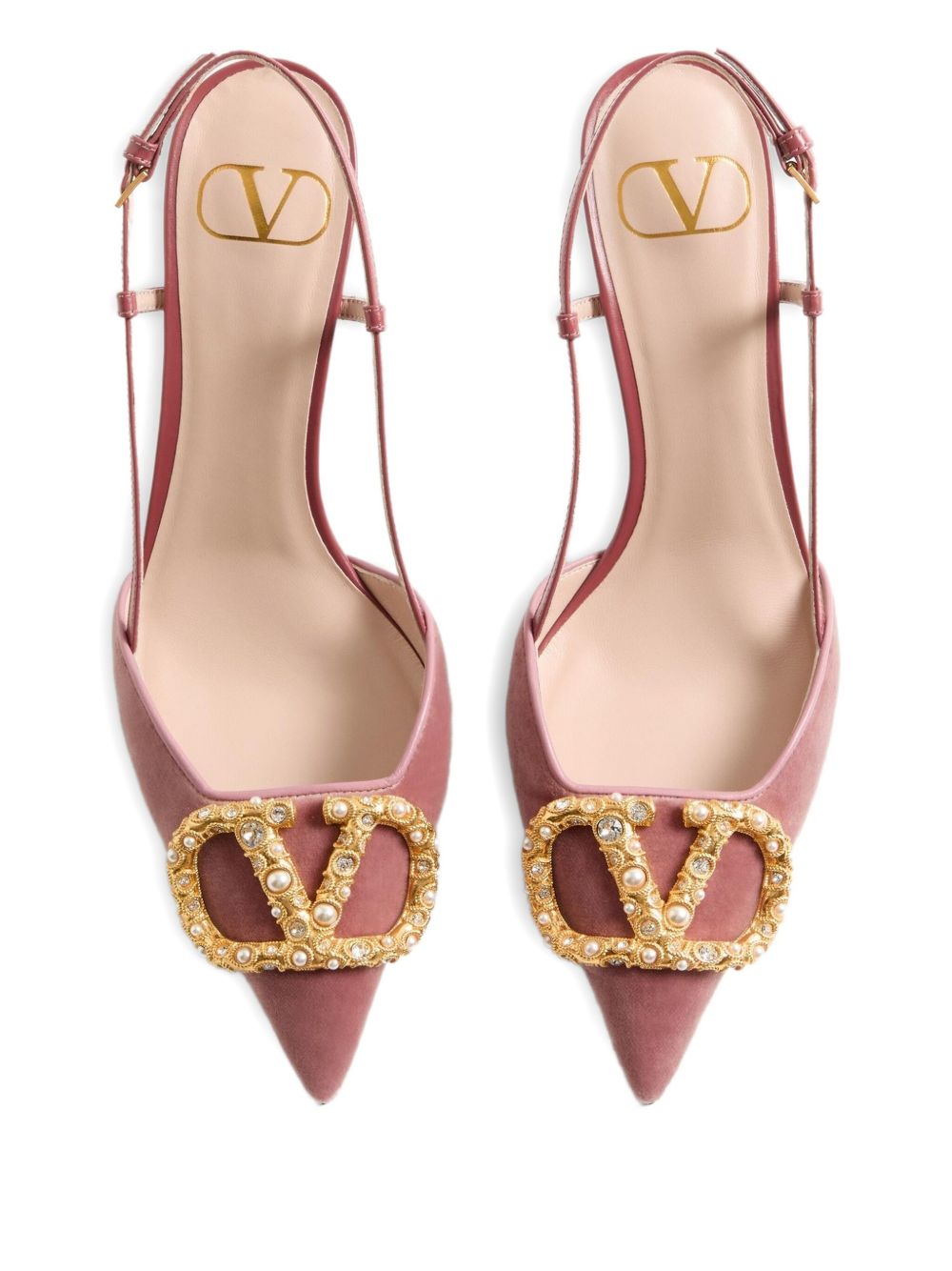 VALENTINO GARAVANI Signature Velvet Slingback Pumps