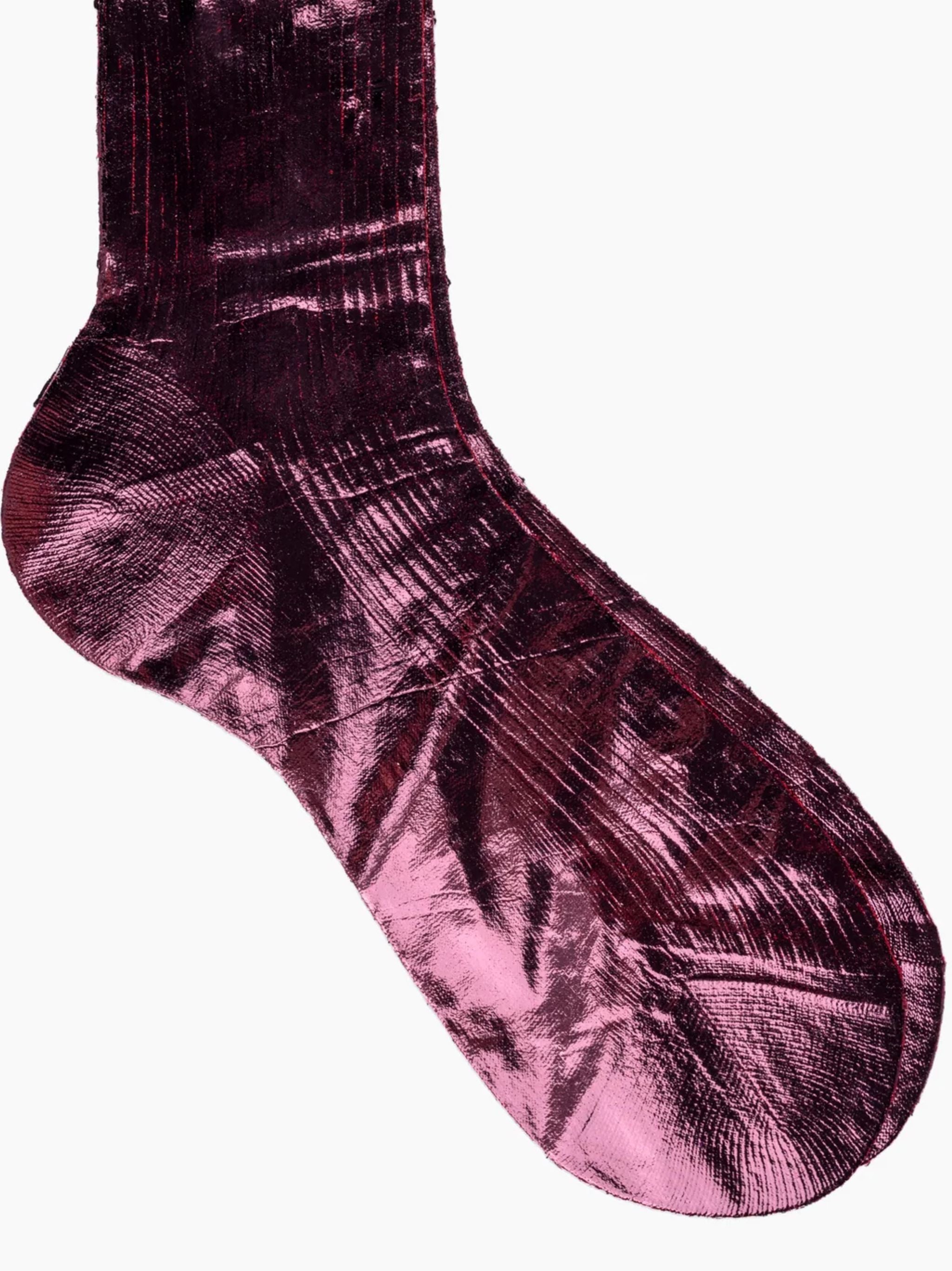 MARIA LA ROSA Ribbed Laminated Socks