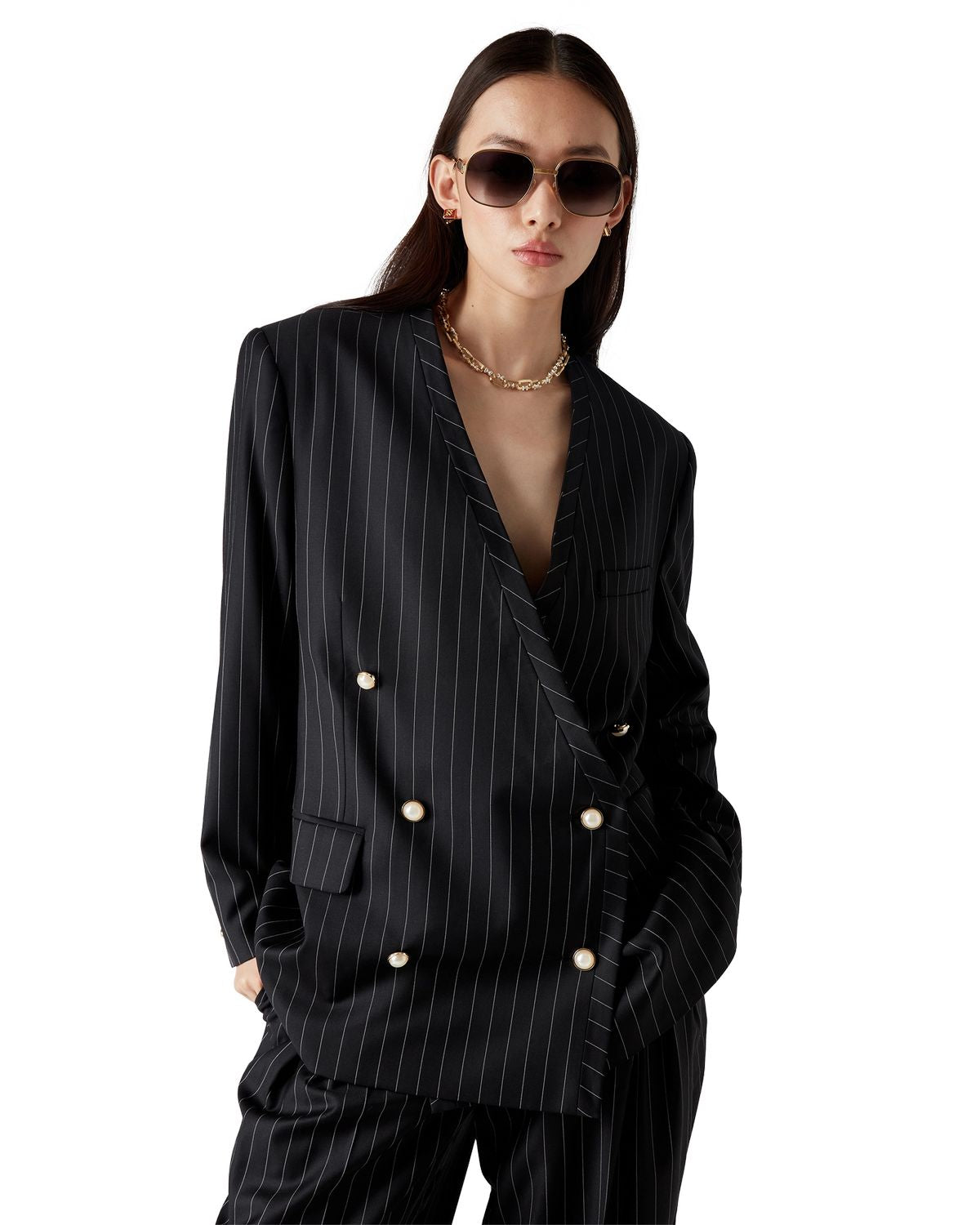 CASABLANCA Oversized Collarless Blazer for Women