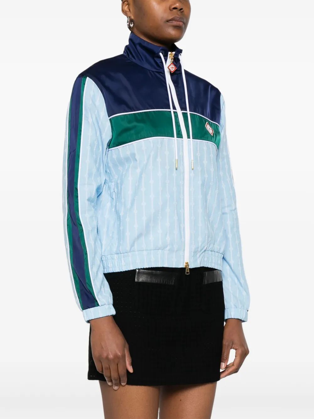 CASABLANCA Womens Pin Stripe Nylon Track Jacket