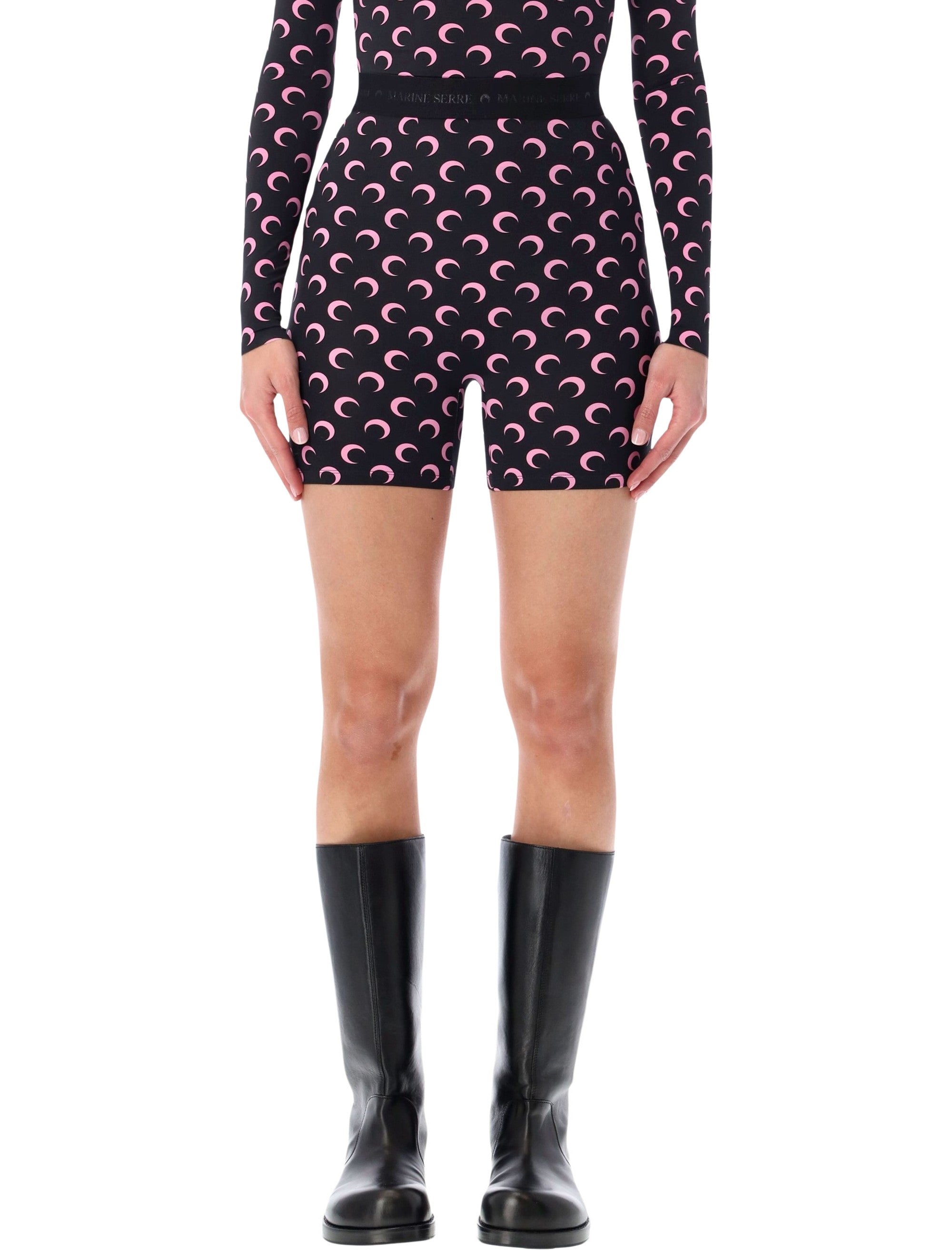 MARINE SERRE Recycled Moon T-Shirt Mini Shorts