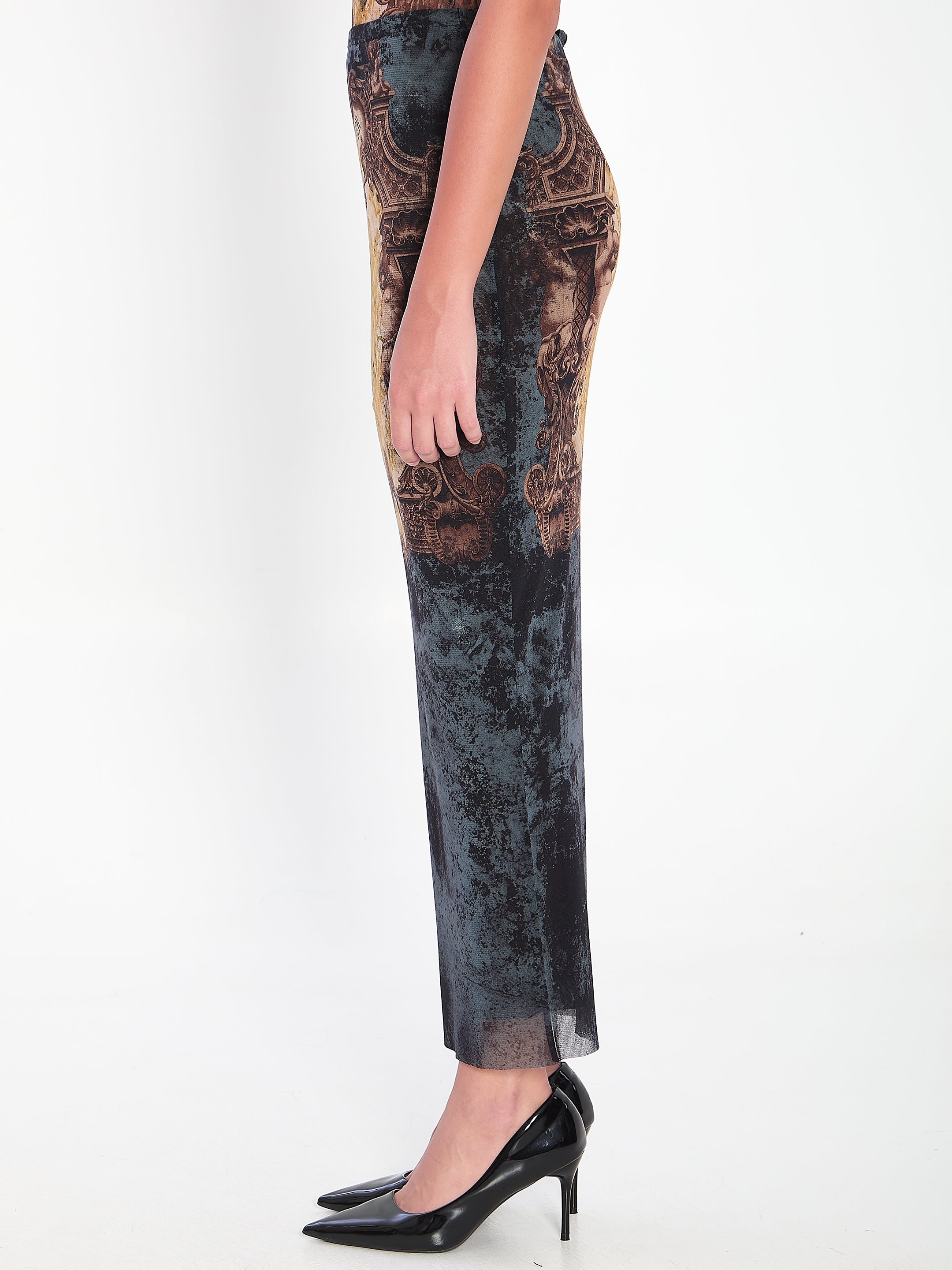 JEAN PAUL GAULTIER Medallion Print Skirt - Slim Fit Size S