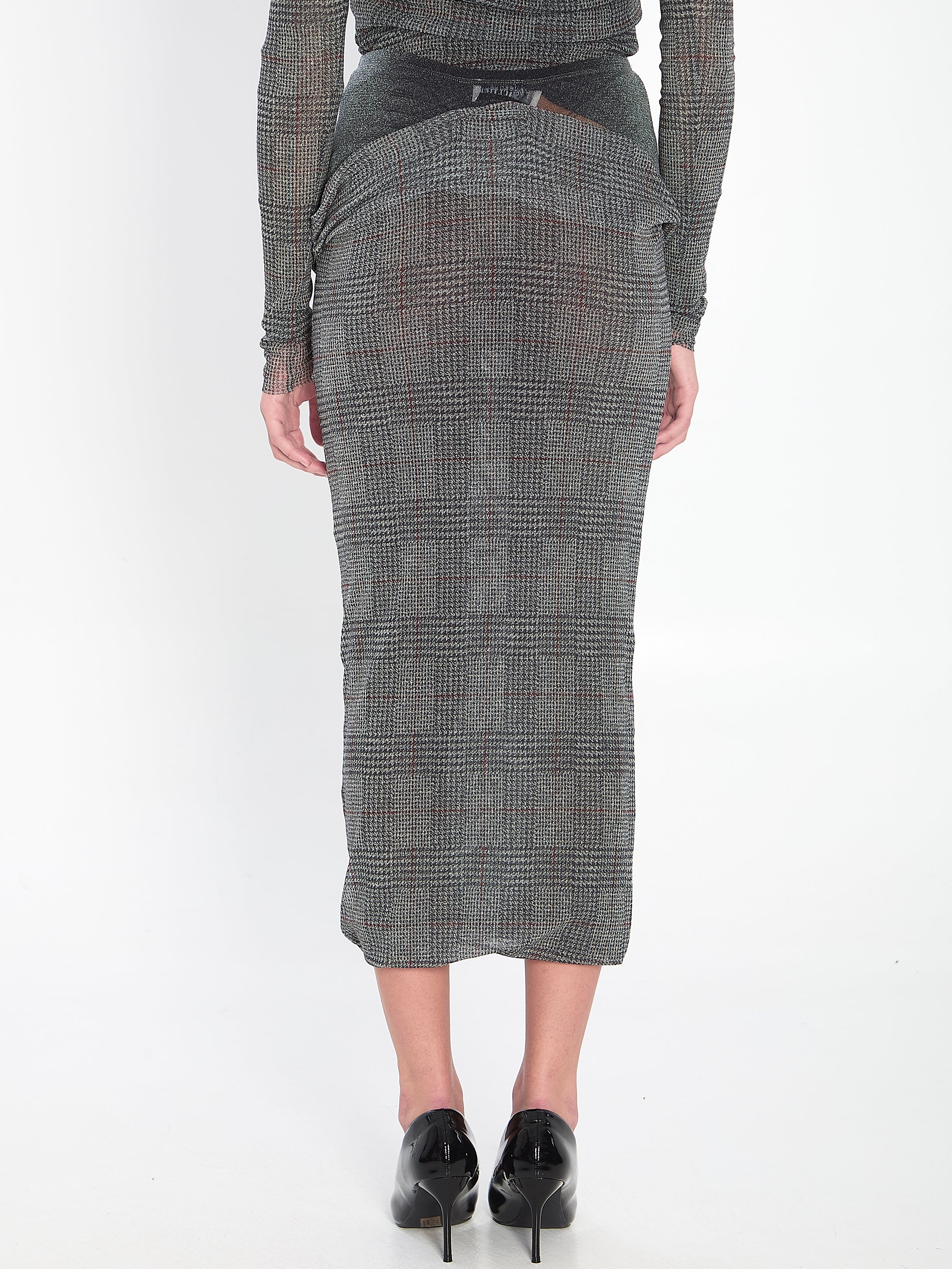 JEAN PAUL GAULTIER Body Shadow and Prince of Wales Mini Skirt