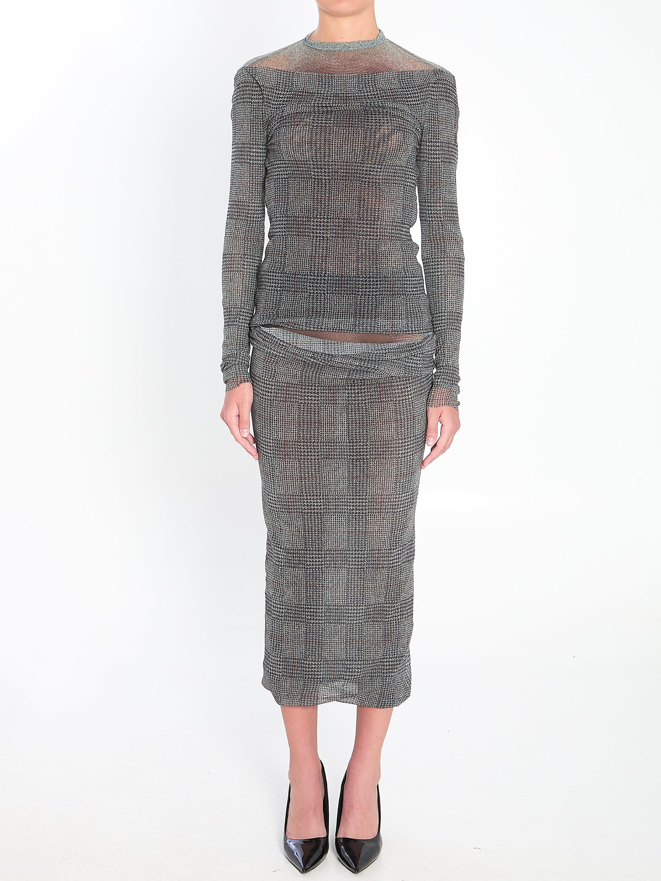 JEAN PAUL GAULTIER Body Shadow and Prince of Wales Mini Skirt