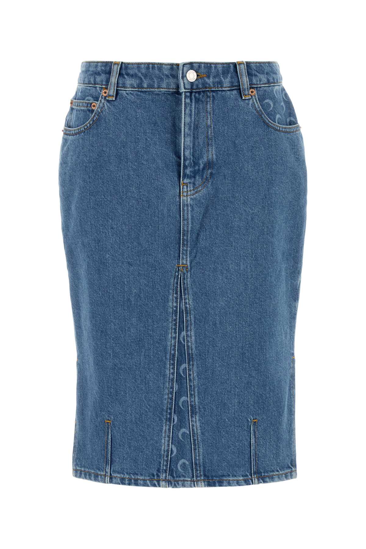 MARINE SERRE Knee-Length Denim Skirt