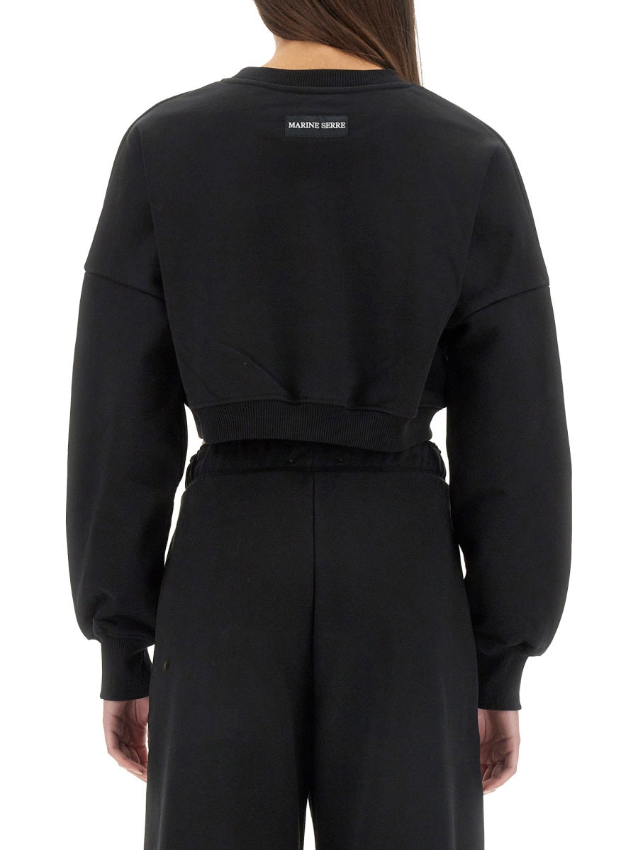 MARINE SERRE Moon Cropped Sweatshirt for Women