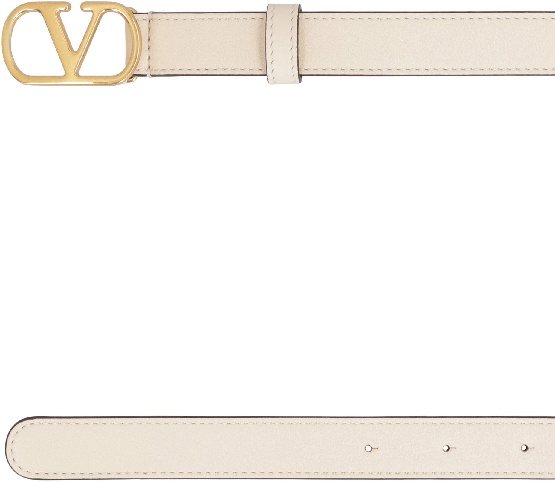 VALENTINO GARAVANI Signature Leather Belt - 2 CM Height, 4.5 X 2.5 CM Buckle