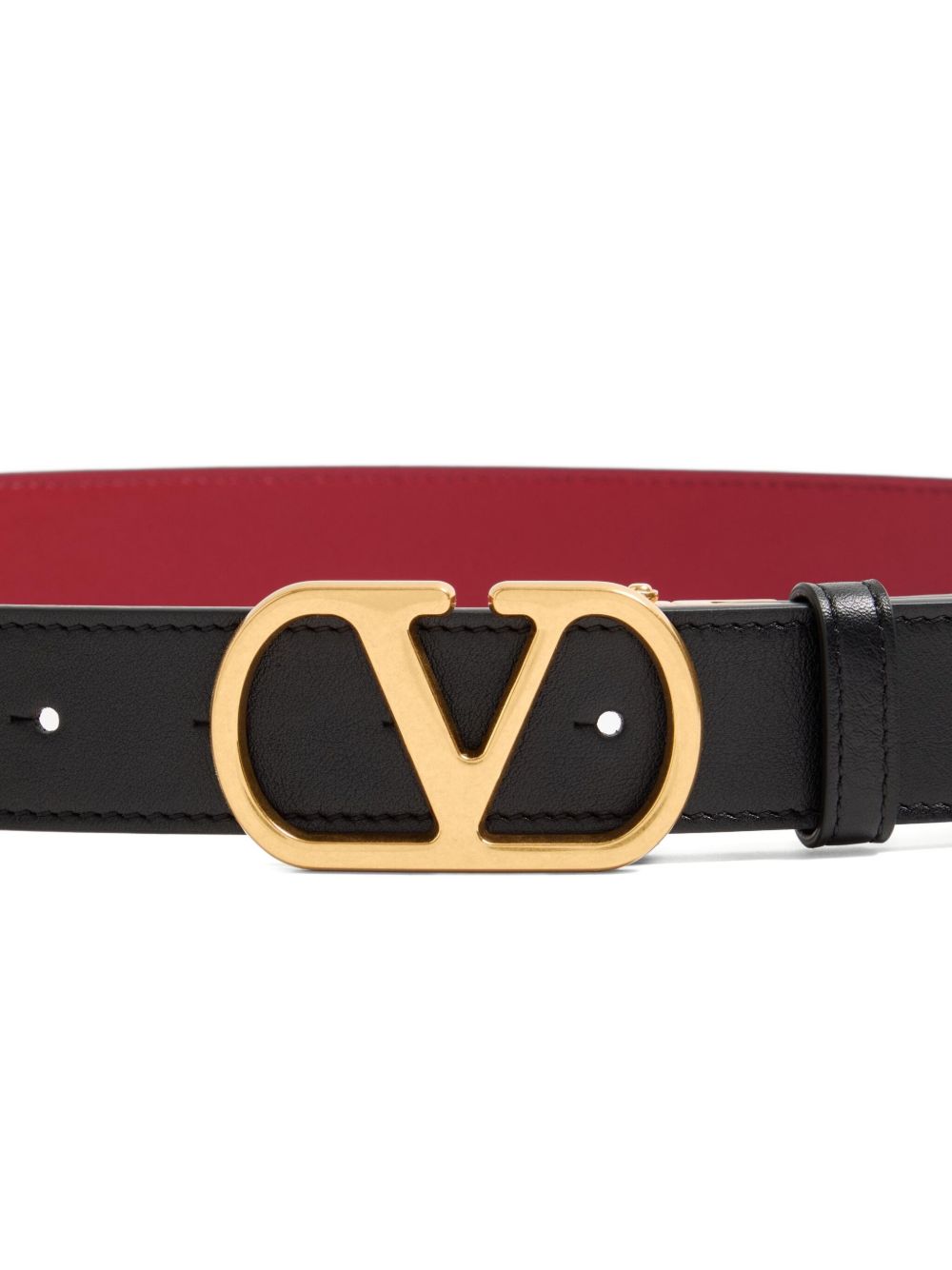 VALENTINO GARAVANI Reversible Logo Signature Leather Belt