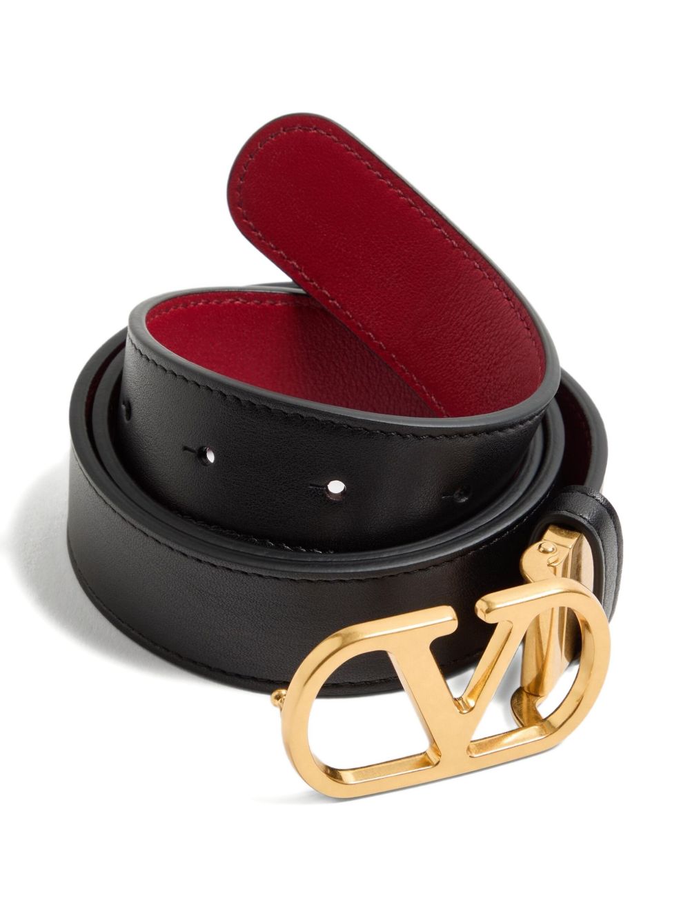 VALENTINO GARAVANI Reversible Logo Signature Leather Belt
