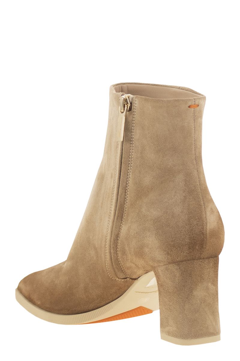 SANTONI Mid-Heel Suede Ankle Boots - 6.5 cm