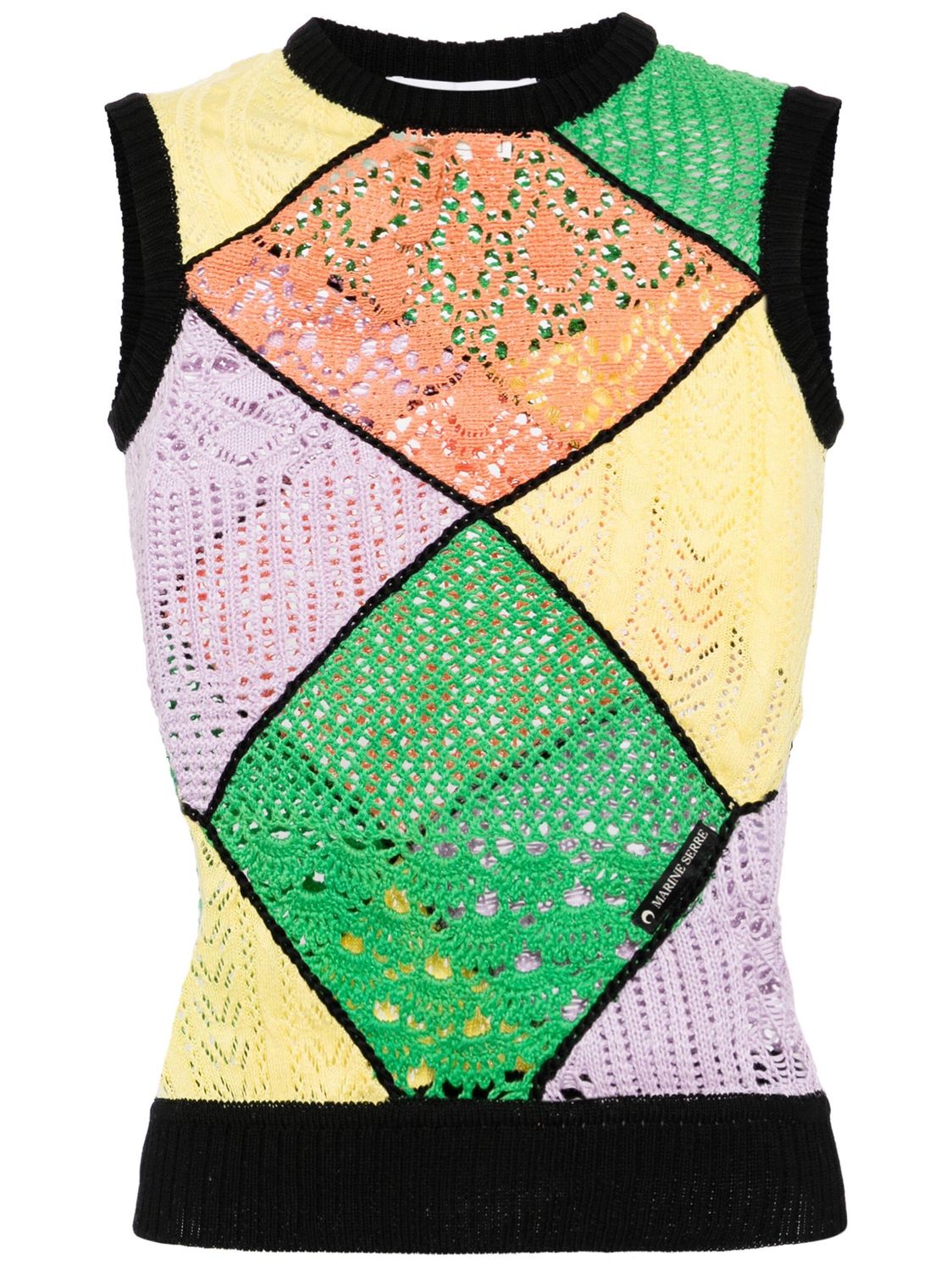 MARINE SERRE Panelled Top with Rhombus Motif for Women