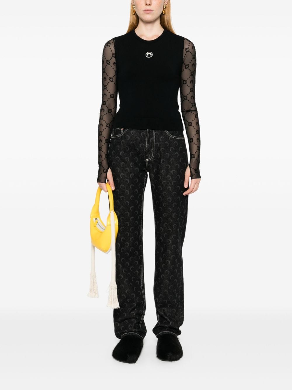 MARINE SERRE Crescent Moon Sleeveless Knit Vest