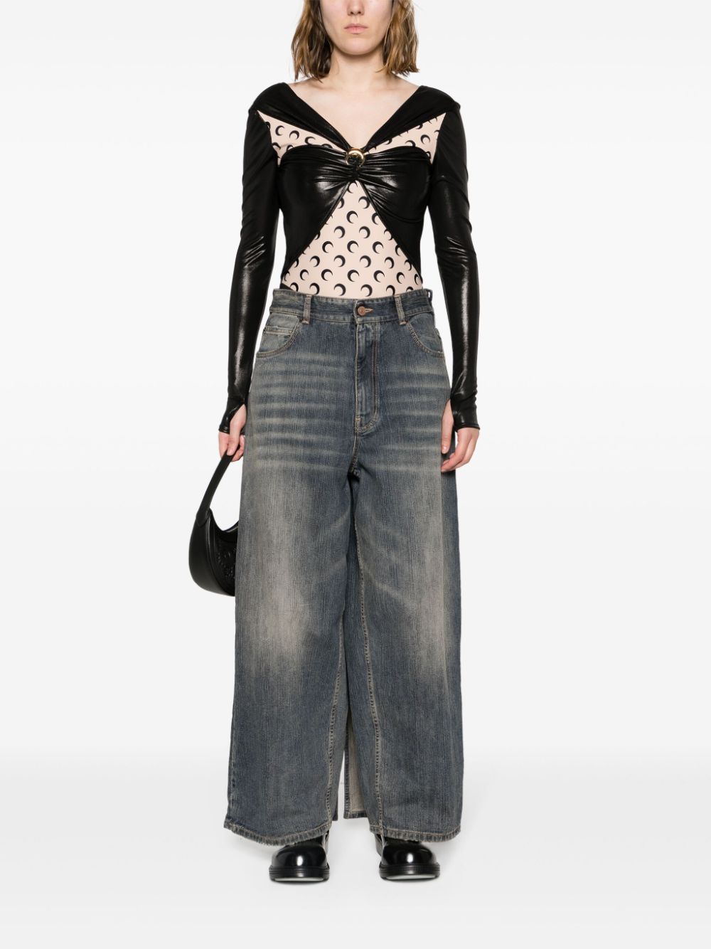 MARINE SERRE Draped Bodysuit - Slim Fit S