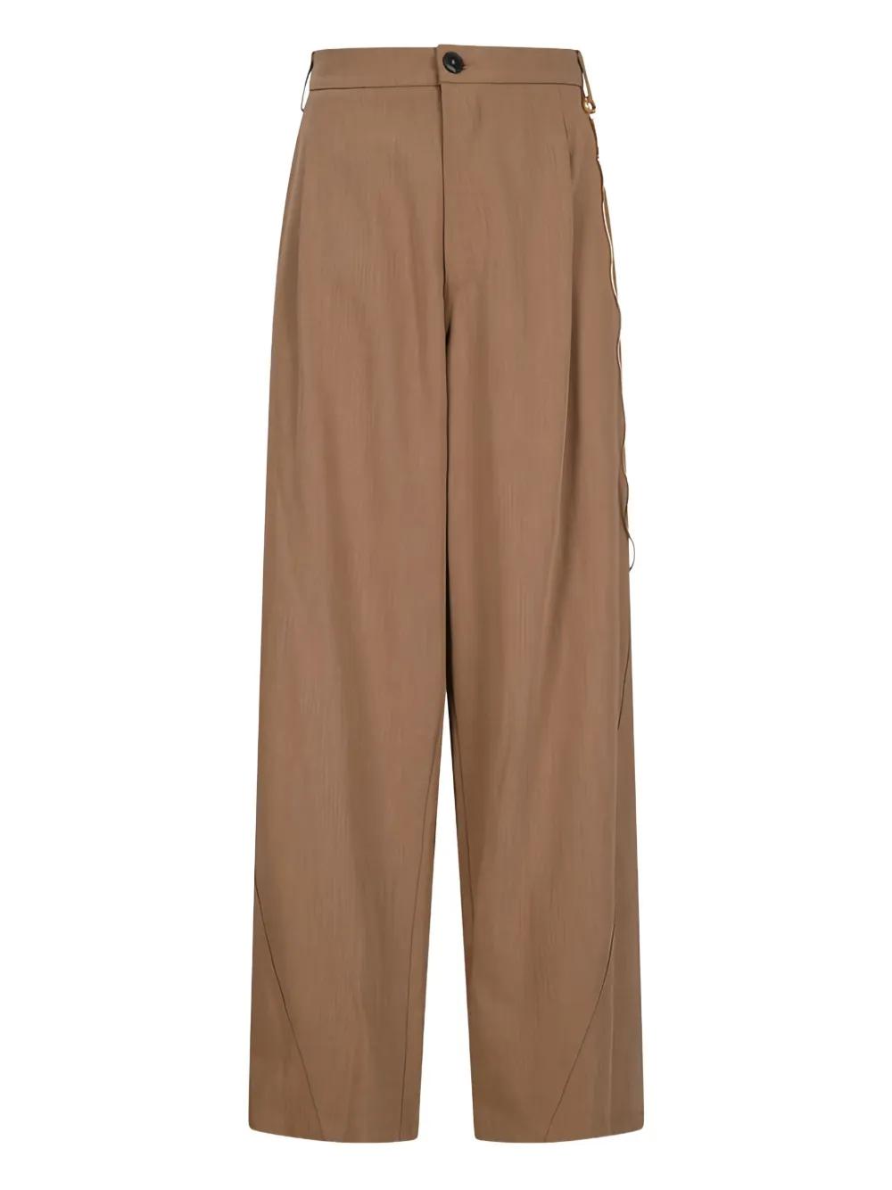 DARKPARK Chain-Adorned Pleated Trousers for Women