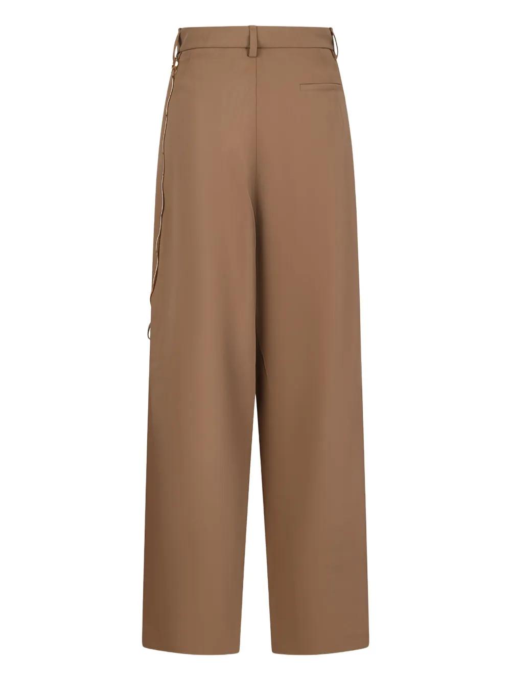 DARKPARK Chain-Adorned Pleated Trousers for Women