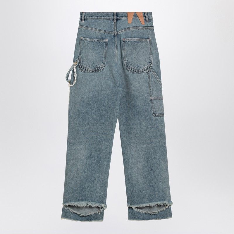 DARKPARK Women's Wide Ripped Jeans with Bead Detail