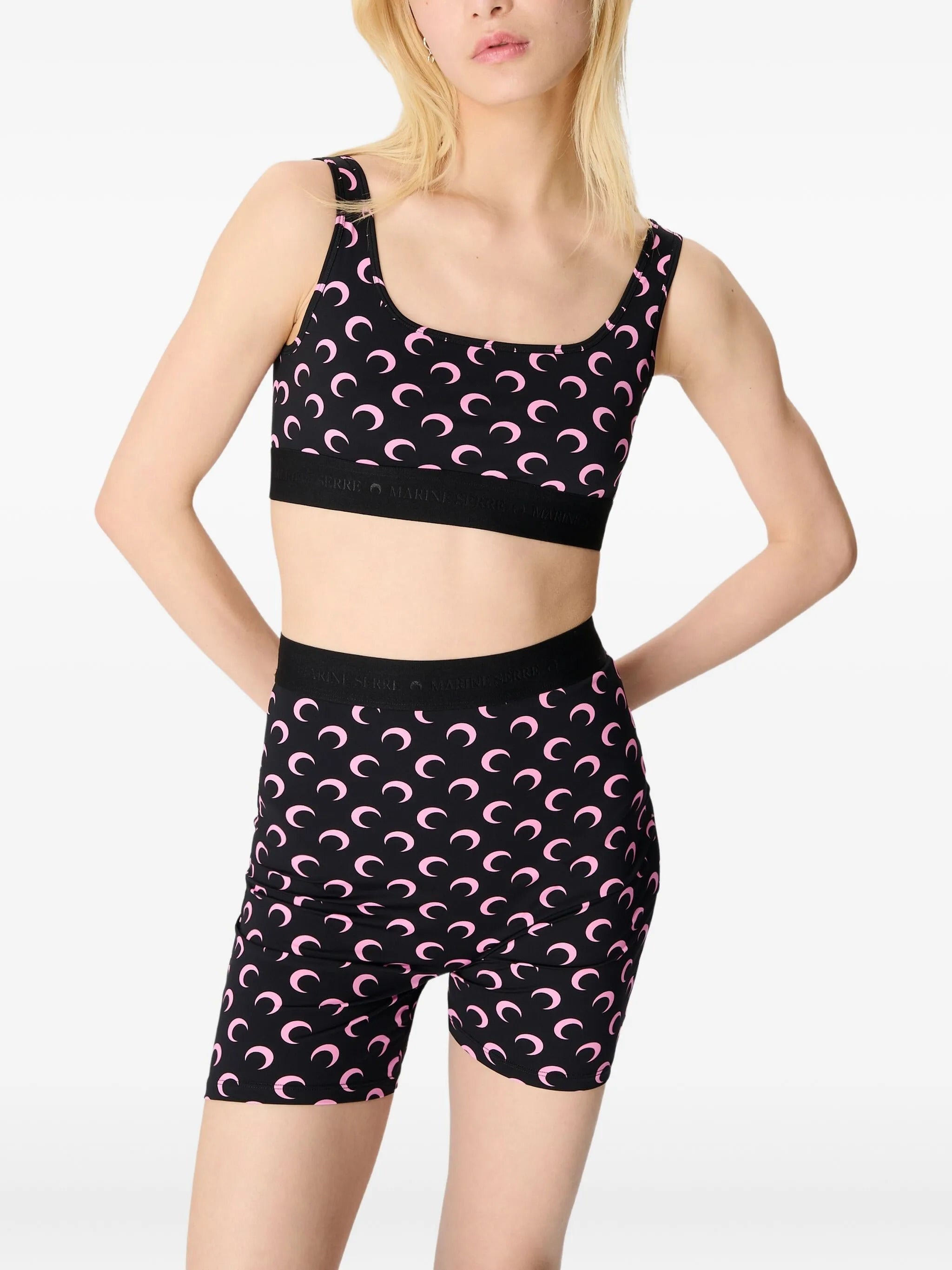 MARINE SERRE Moon Print Recycled T-Shirt Sports Bra - FW25