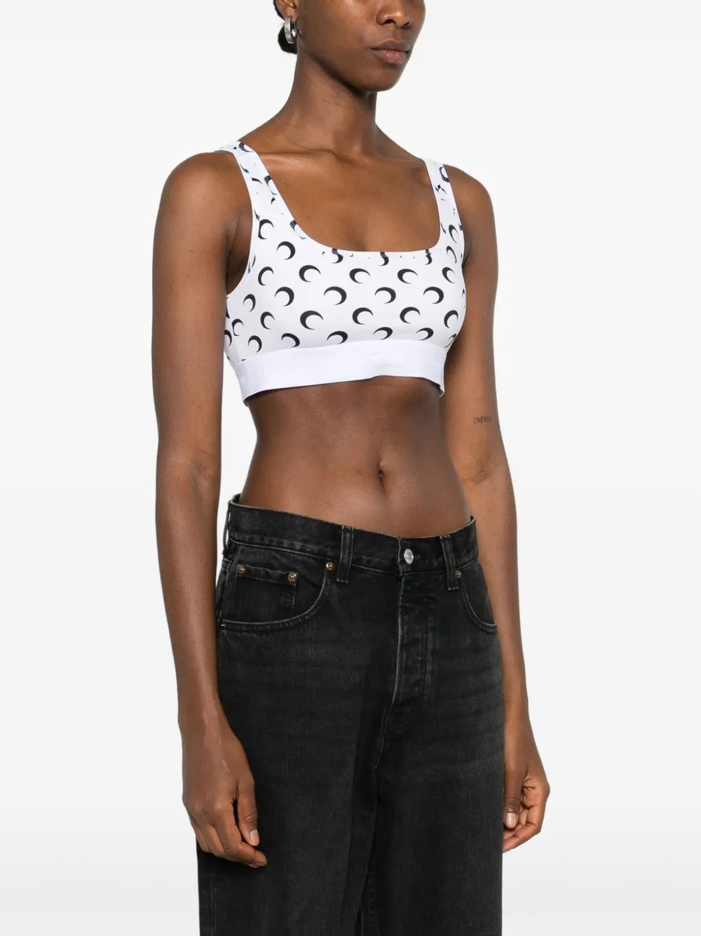 MARINE SERRE Moon Print Recycled T-Shirt Sports Bra