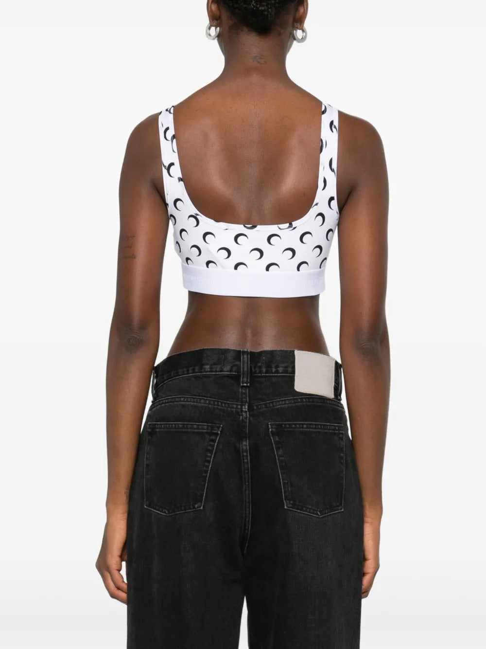 MARINE SERRE Moon Print Recycled T-Shirt Sports Bra