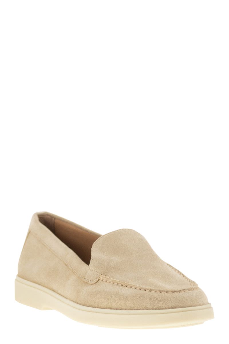 SANTONI Essential Suede Moccasin