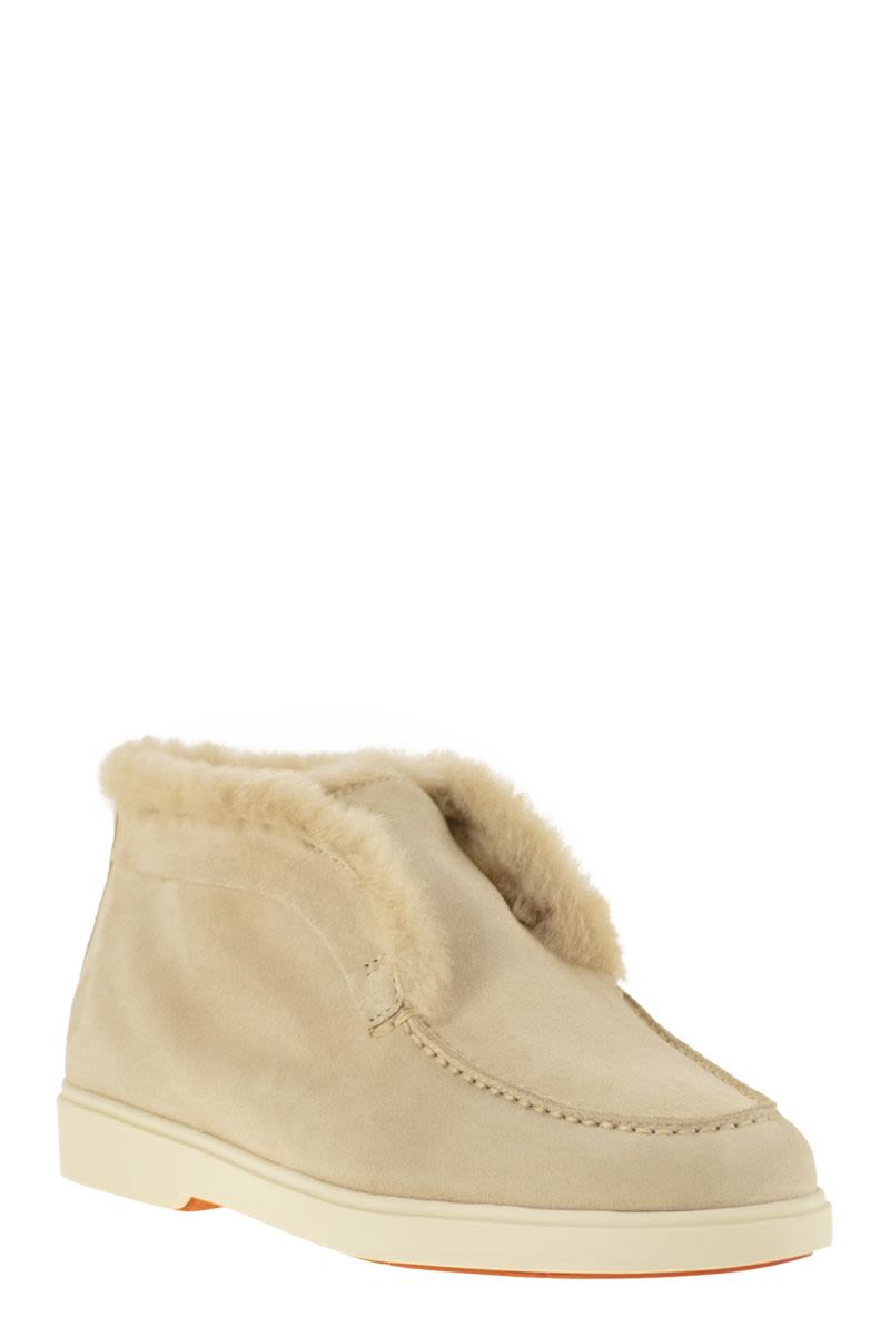 SANTONI Luxurious Suede and Fur Women's Desert Boot