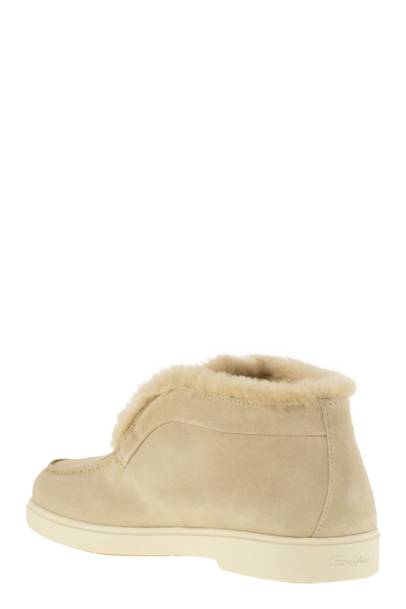 SANTONI Luxurious Suede and Fur Women's Desert Boot