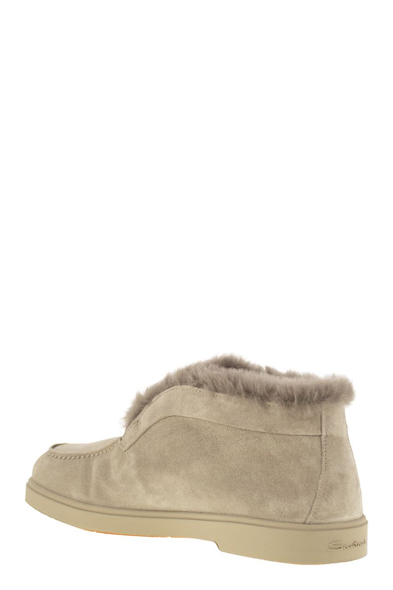 SANTONI Elegant Desert Boot with Suede Fur Lining - Size M45