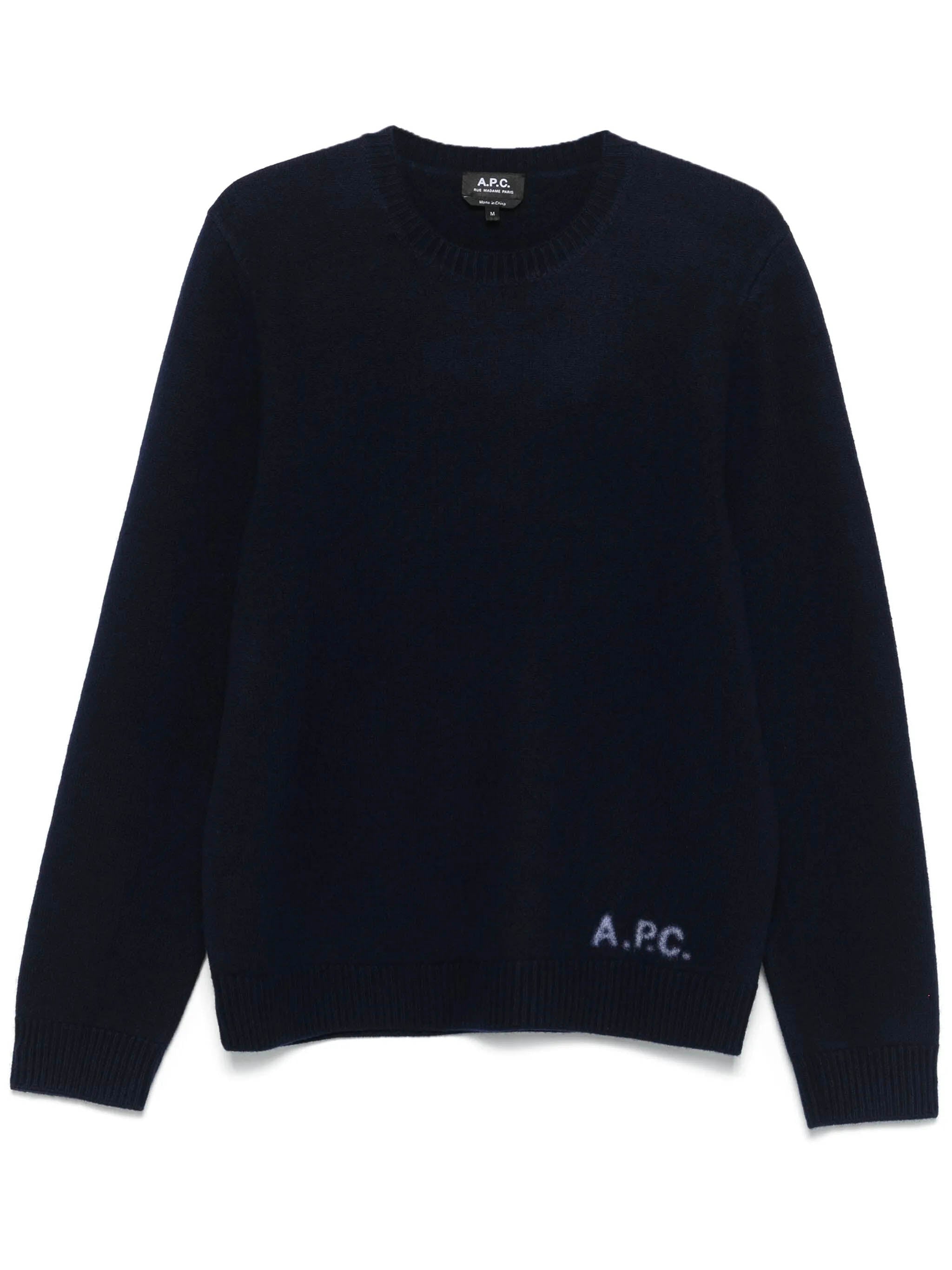 A.P.C. Men's Crewneck Jumper with Logo - Size M