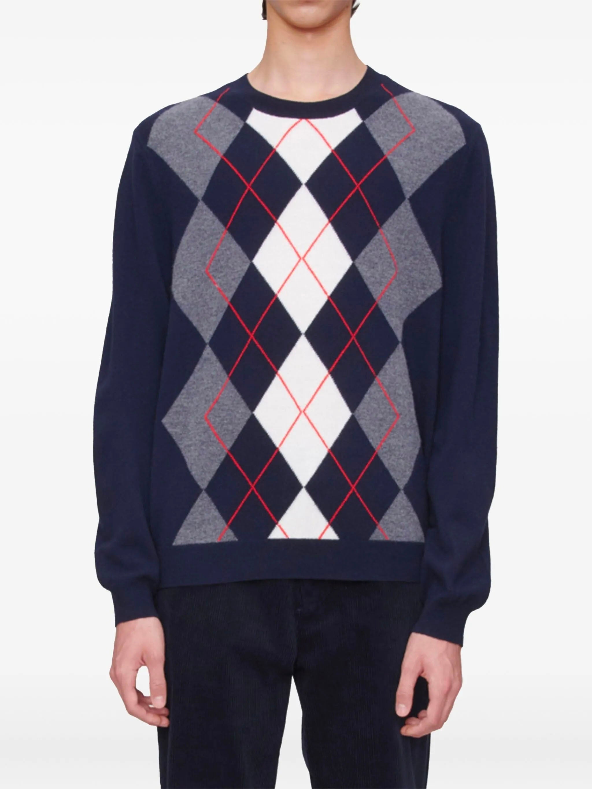 A.P.C. Men's Crew Neck Jumper with Logo - Size M