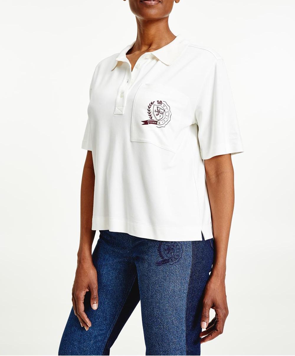 TOMMY HILFIGER Women's Short Sleeve Logo Polo Shirt