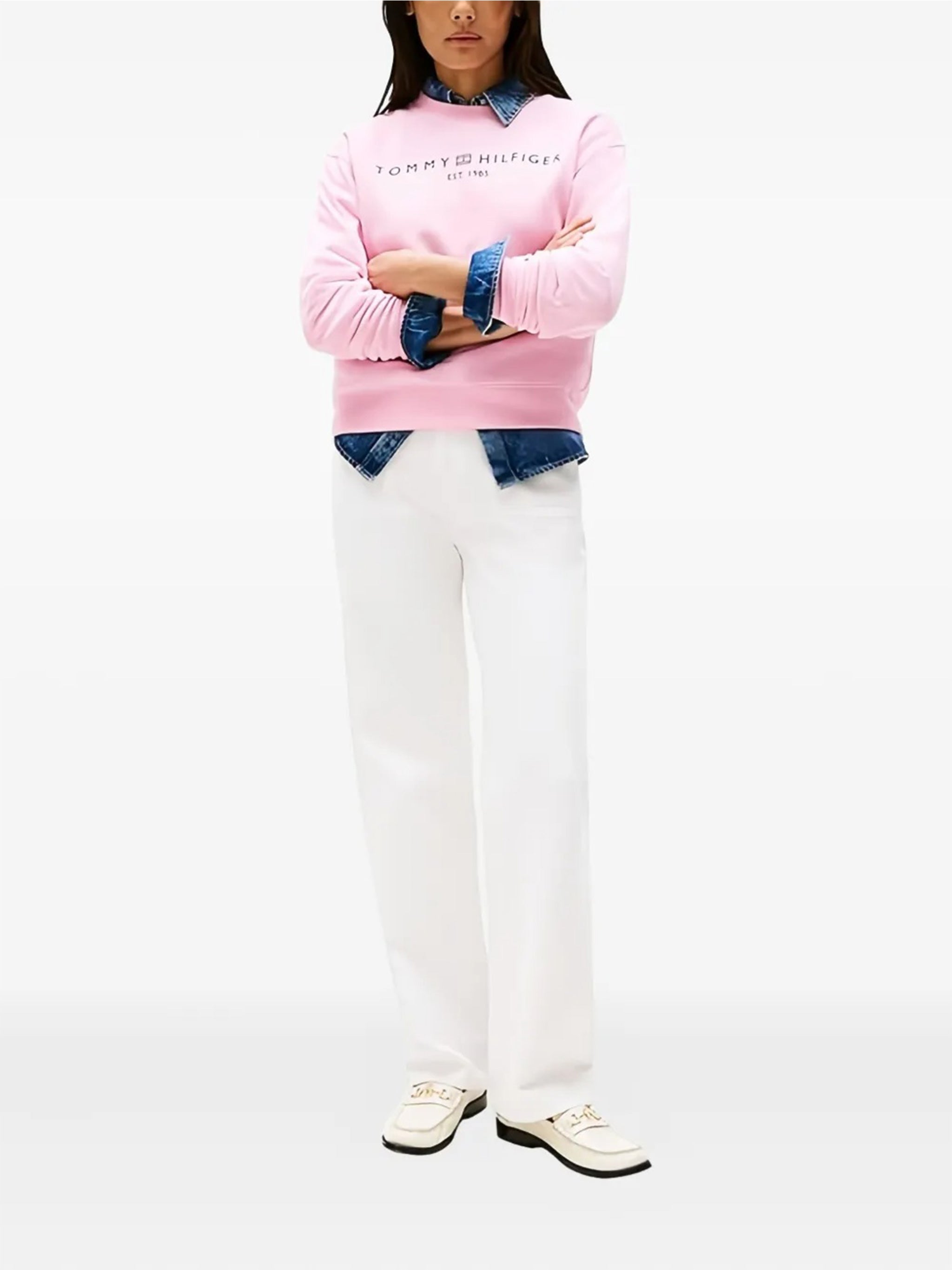 TOMMY HILFIGER Logo Crewneck Sweatshirt for Women