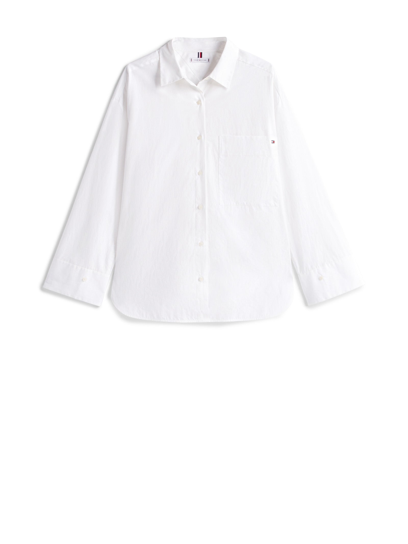 TOMMY HILFIGER Optic White Logo Shirt for Women - FW25