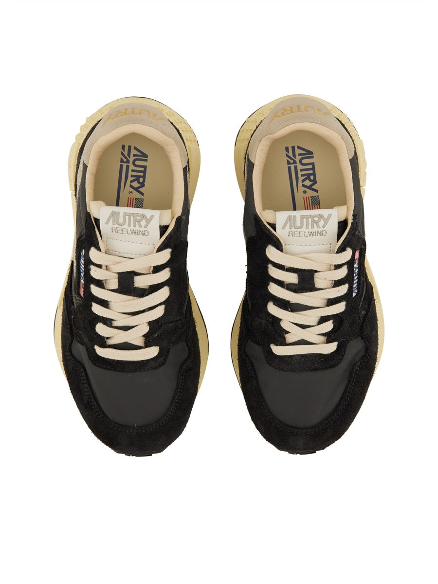 AUTRY Retro-Inspired Suede and Technical Textile Trainer